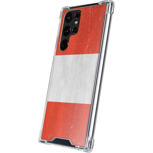 Peru Flag Distressed Galaxy S22 Ultra Clear Case